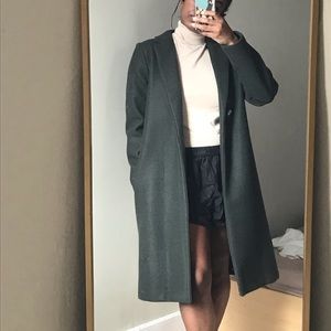 Zara Eco Long Olive Green Peacoat